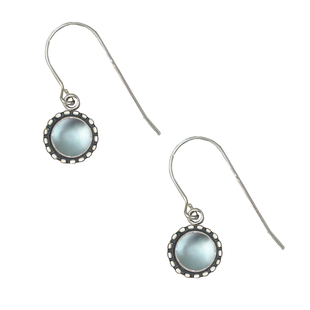 Sterling Silver Petite Blue Topaz Gemstone Drop Dangle Earrings